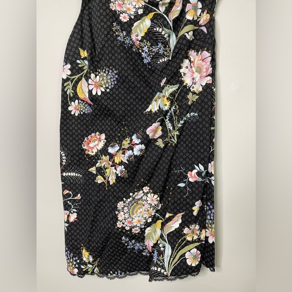 Antropologie’s Maeve Black One Shoulder Textured Cotton Floral Stud Mini Dress 8 - Picture 5 of 11